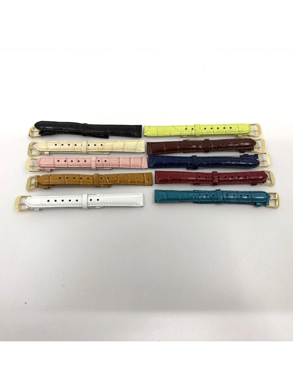 Vicence 12mm Genuine Leather Watch Bands 10pk Many Colors Crocodile Embossed